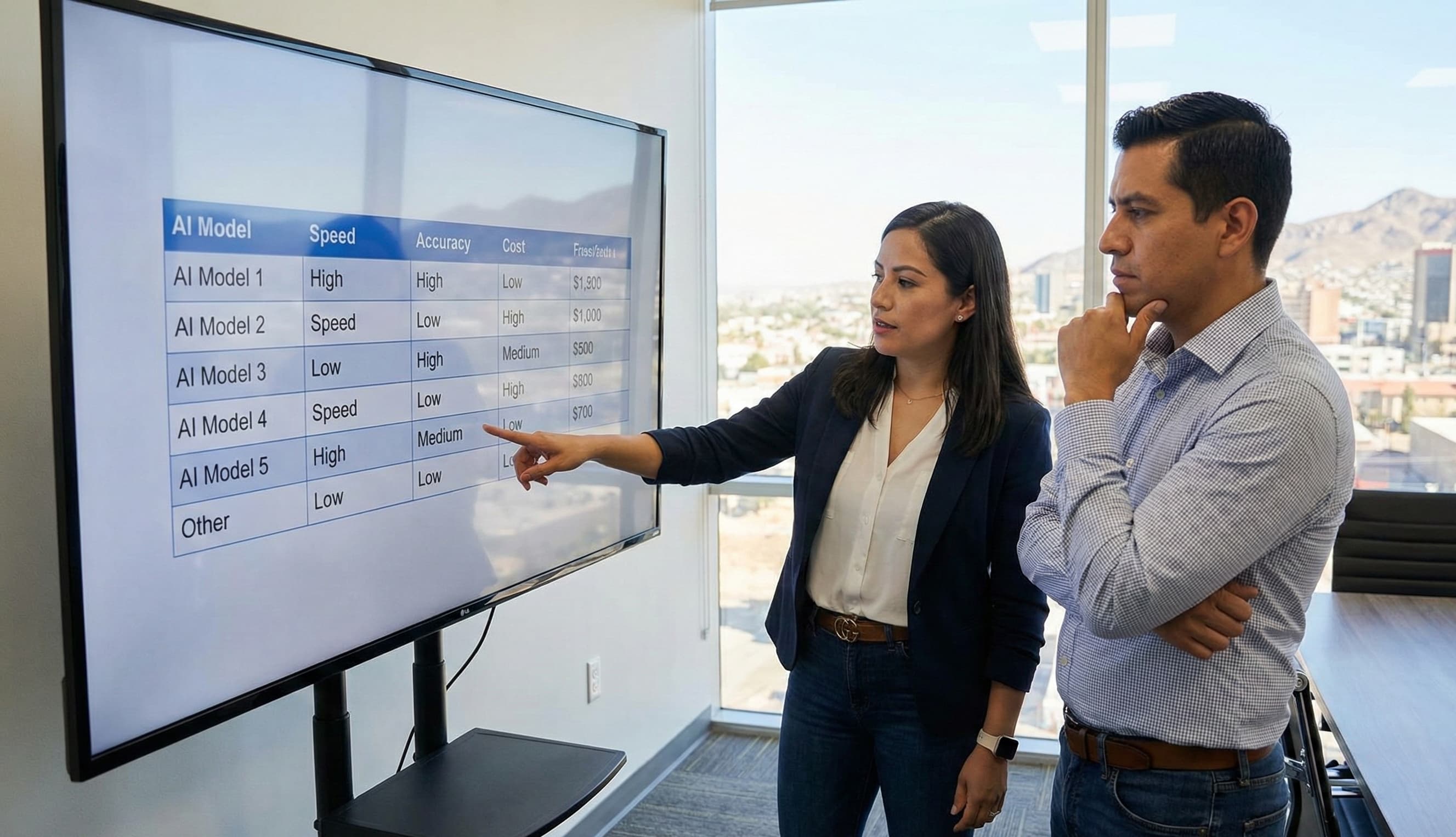 Persona comparando diferentes opciones de IA